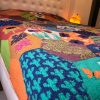 El Örgüsü Yün Kaşmir Patchwork Özel Tasarım Çift Kişilik Yatak Örtüsü - Thumbnail Image 3