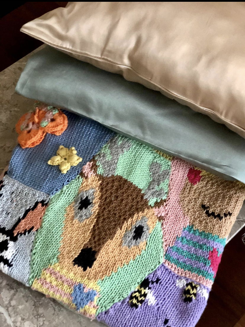 Patchwork Knit Cotton Baby Blanket-3855