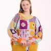 El Örgüsü Koton Patchwork Oversize Renkli Tasarım Hırka - Thumbnail Image 5