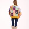 El Örgüsü Koton Patchwork Oversize Renkli Tasarım Hırka - Thumbnail Image 7