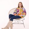 El Örgüsü Koton Patchwork Oversize Renkli Tasarım Hırka - Thumbnail Image 10