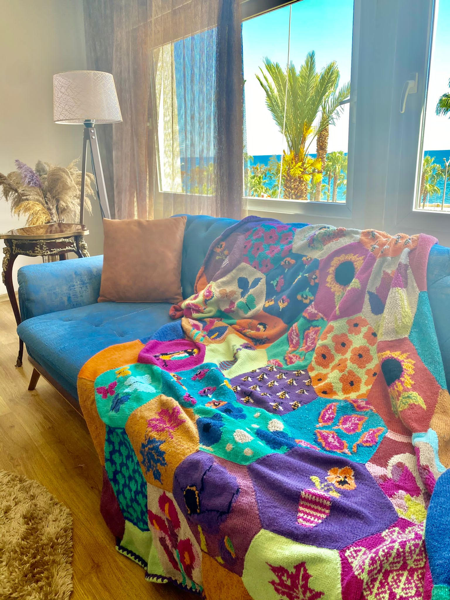 wool patchwork blanket throw