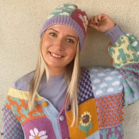 El Örgüsü Patchwork Çok Desenli Kadın Şapkası Beresi