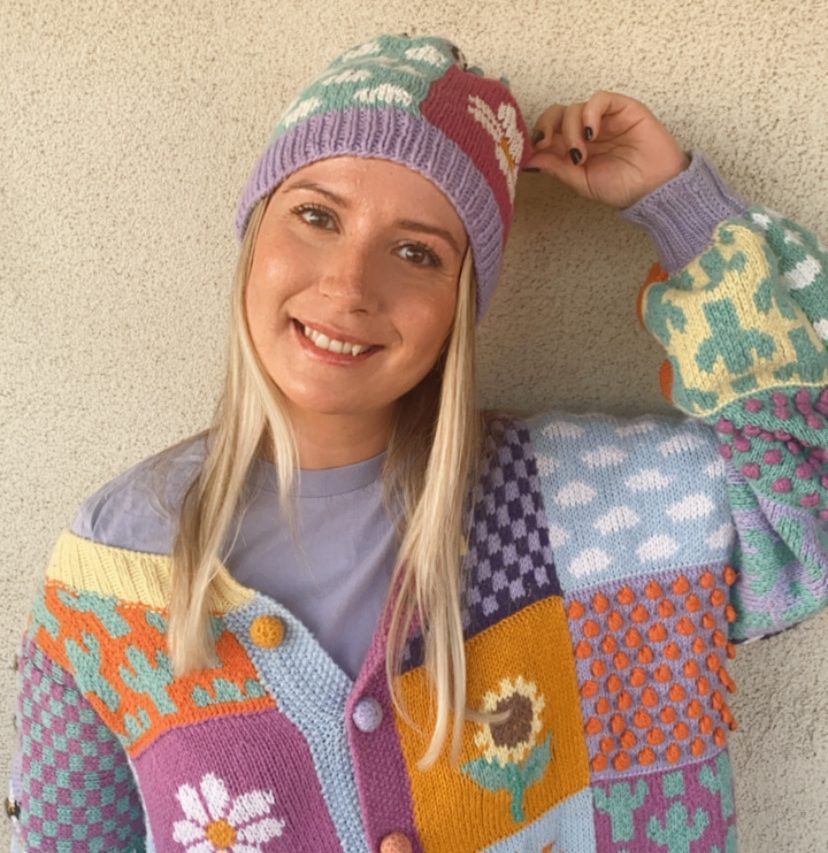 El Örgüsü Patchwork Çok Desenli Kadın Şapkası Beresi