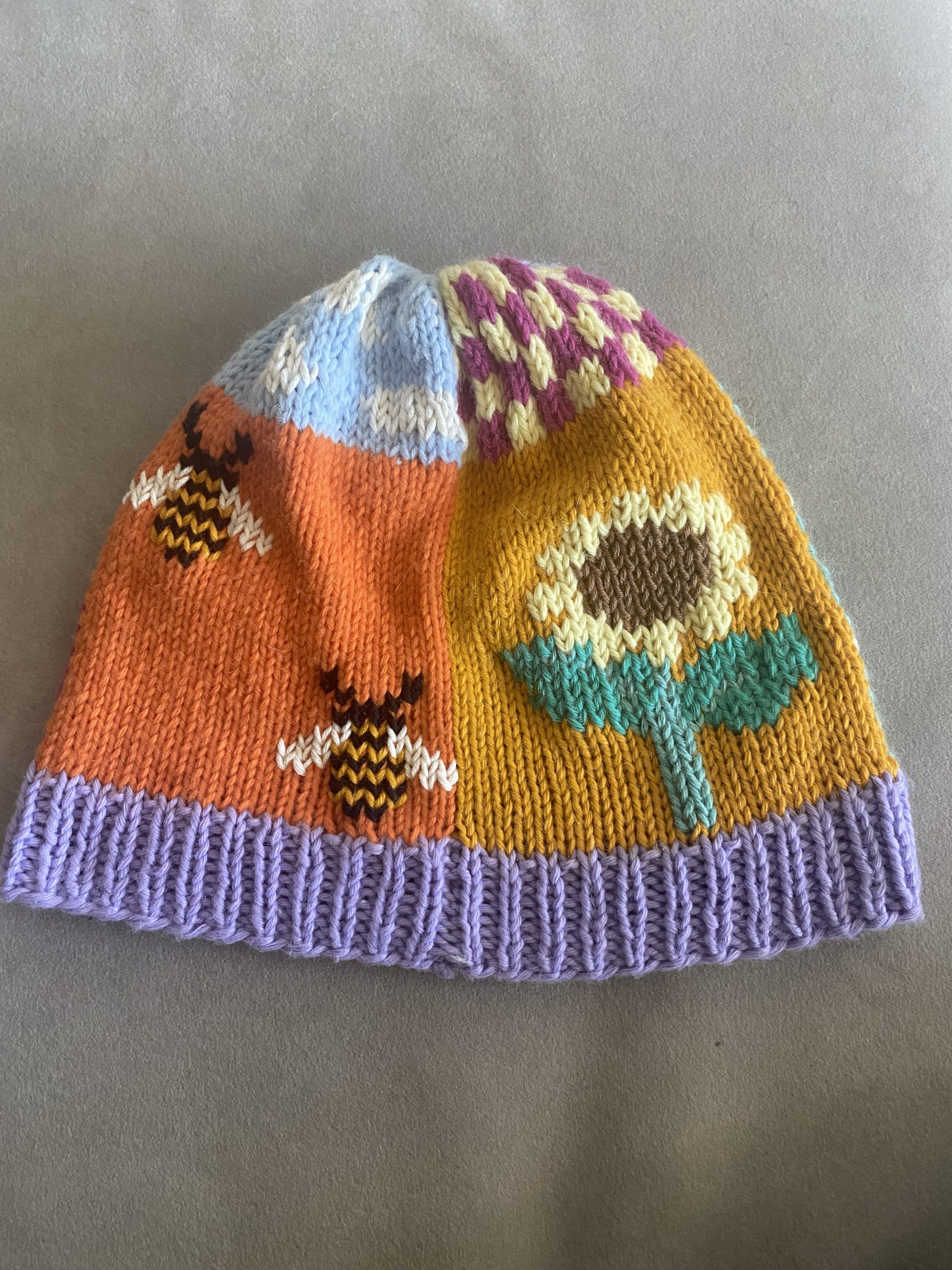 IMG-7779.Handknit Patchwork Harry Styles Wool Hat Beanie