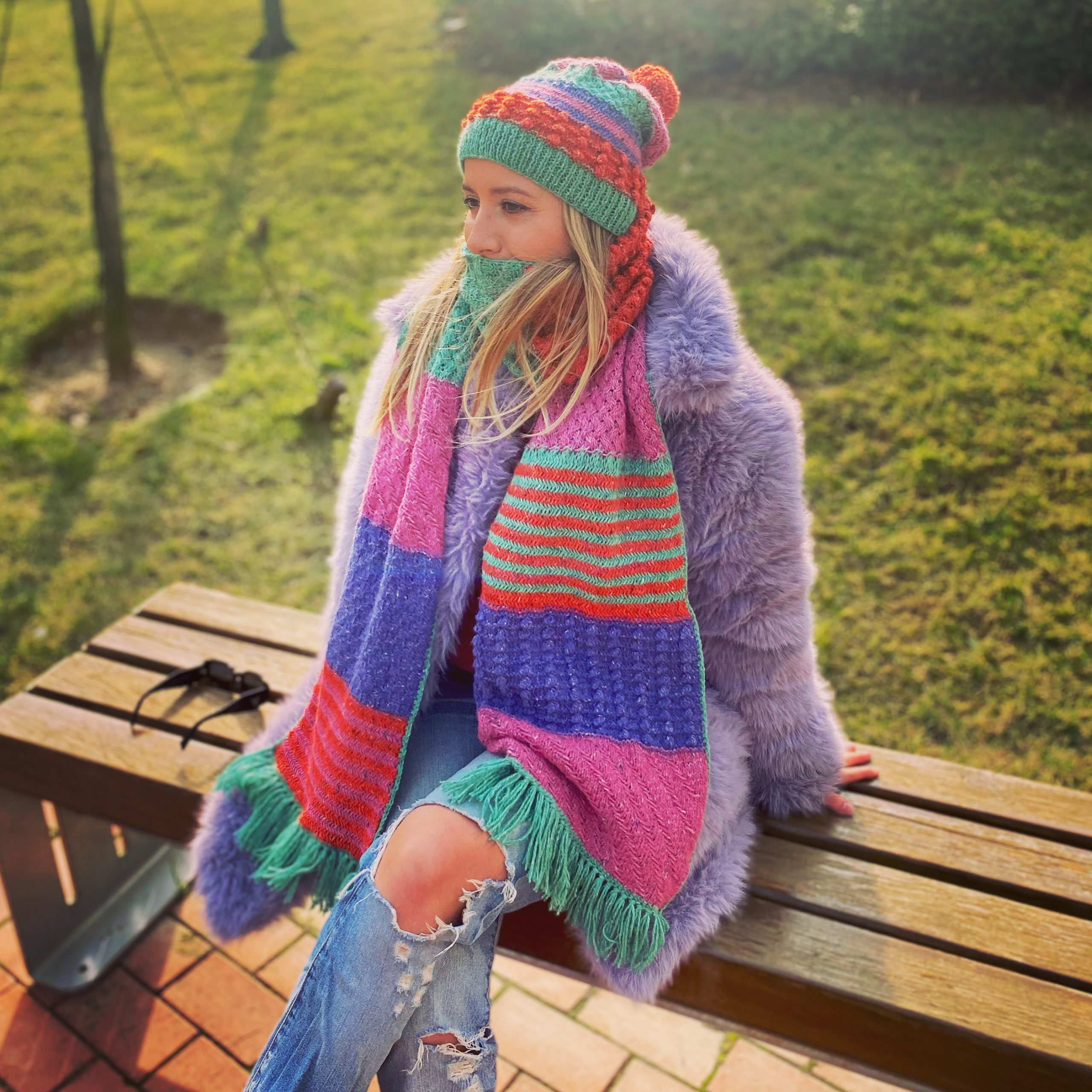 El Örgüsü Rowan Patchwork Yün Tasarım Atkı