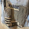 El Örgüsü Kedili Patchwork Yün Tasarım Kot Ceket Mont - Thumbnail Image 6