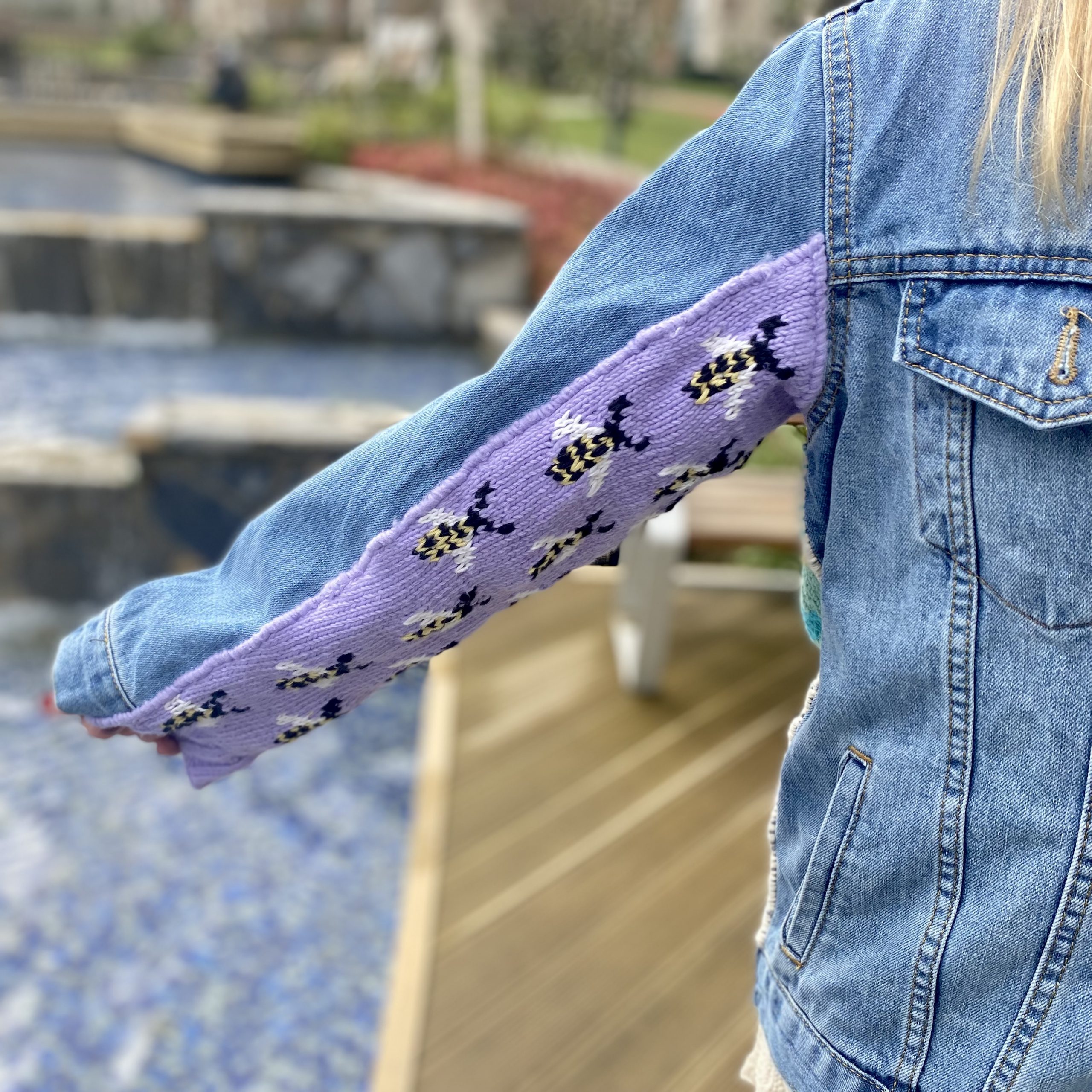 IMG-9145.Handknit patchwork cotton jean denim jacket