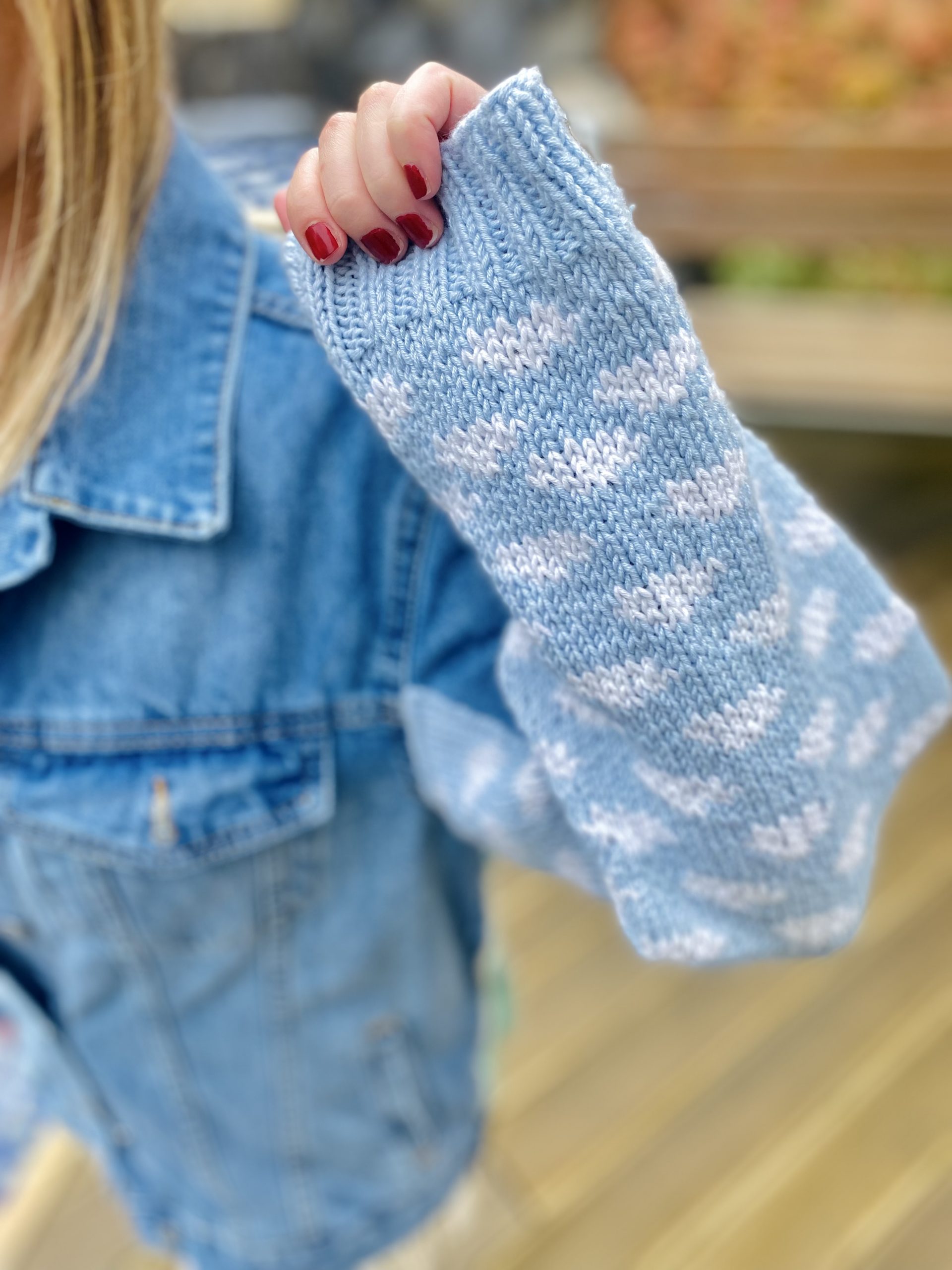 IMG-9147.Handknit patchwork cotton jean denim jacket