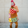 Kadife Patchwork Renkli Şapka - Thumbnail Image 4