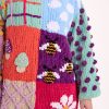 Kadife Patchwork Tunik Kazak - Thumbnail Image 9