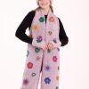 Lila Alpaka Çiçekli Atkı Bere Eldiven Set - Thumbnail Image 3