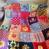 Hand‑Knitted Velvet Patchwork Chunky Throw Blanket - Thumbnail Image 3