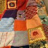 Hand‑Knitted Velvet Patchwork Chunky Throw Blanket - Thumbnail Image 4