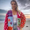 Handknit Velvet Patchwork Cardigan - Thumbnail Image 6