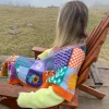 Patchwork Knit Wool Poncho - Thumbnail Image 9
