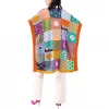 Patchwork Knit Wool Poncho - Thumbnail Image 2
