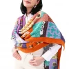 Patchwork Knit Wool Poncho - Thumbnail Image 3