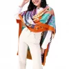 Patchwork Knit Wool Poncho - Thumbnail Image 4