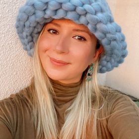 Chunky Blue Merino Bucket Hat
