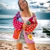 Handknit Velvet Patchwork Cardigan - Thumbnail Image 4