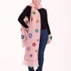Pembe Alpaka Atkı Şapka Eldiven Set