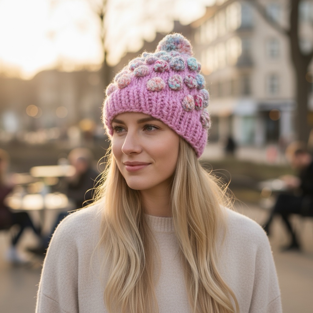 El Örgüsü Pembe Popcorn Bere